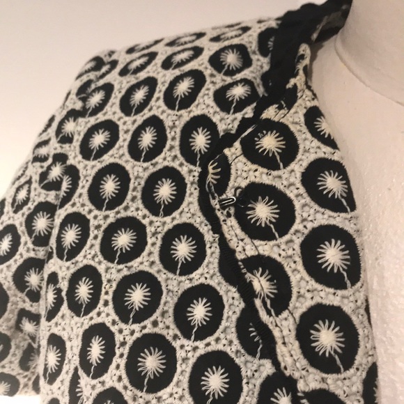 MILLY Jacket Blazer sz 8 Black White Short Sleeve - Picture 7 of 8